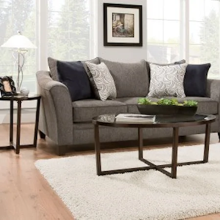 Transitional Queen Sleeper Sofa with Wood Legs